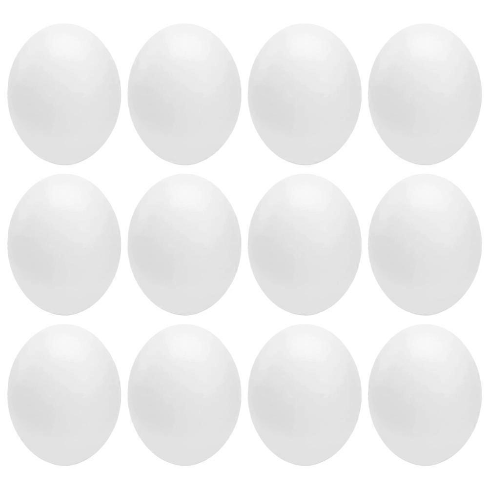 12Pcs Delicate Simulated Eggs Multi-function Plastic Eggs Household Egg Props Bird Accessory