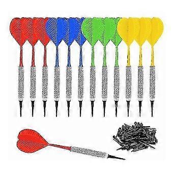 100 Extra Soft Tip Dart Set - Safety Soft Darts (12pcs) - Red, Yellow, Blue, Green