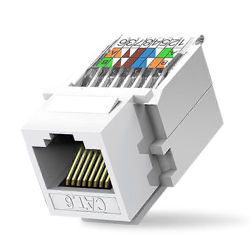 50 Pack Cat6 Tool-Less RJ45 Module Coupler,White