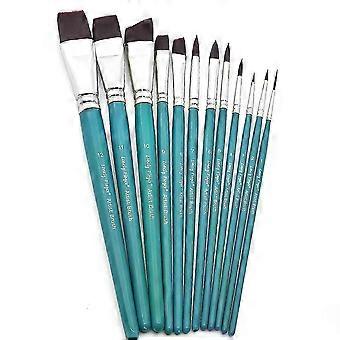 12/24pcs Professional Face Painting Brush Set with Premium Nylon Bristles compatible with Stage Makeup Petal Dome Tips Embossing & Linework