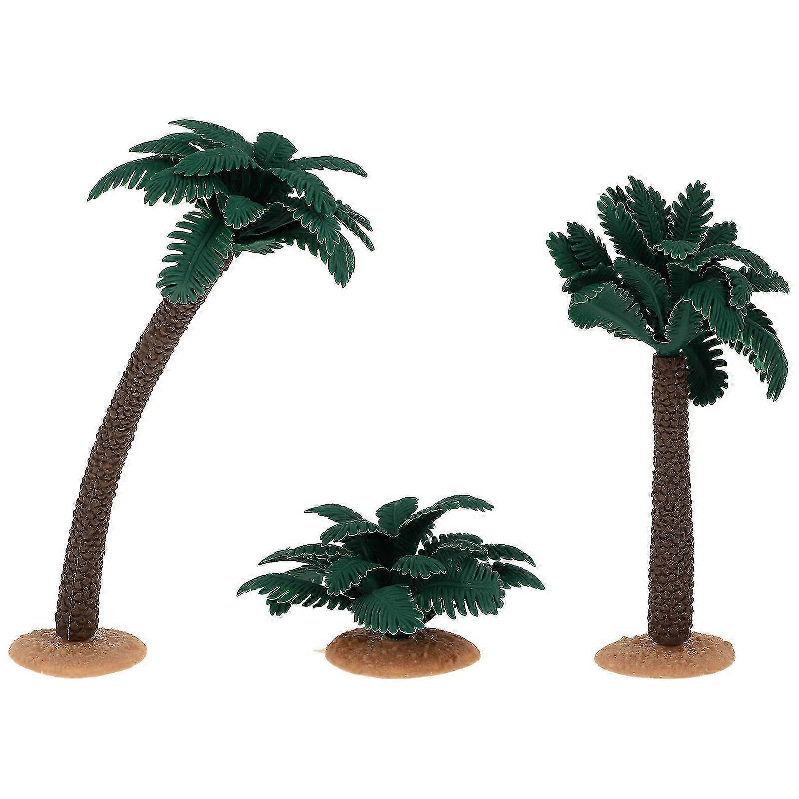 3pcs Tree Model Playthings Palm Tree Shape Decors Creative Tree Model Ornaments
