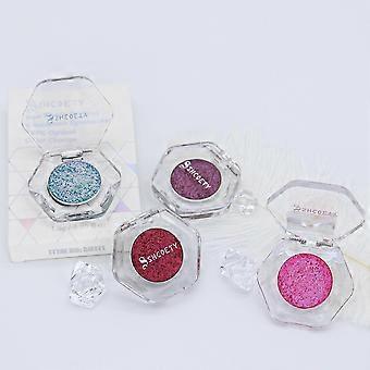 Sombra de ojos de maquillaje Mermaid Holographic Glitter Diamond Highlightlight, sombra de ojos brillante púrpura esmeralda brillante