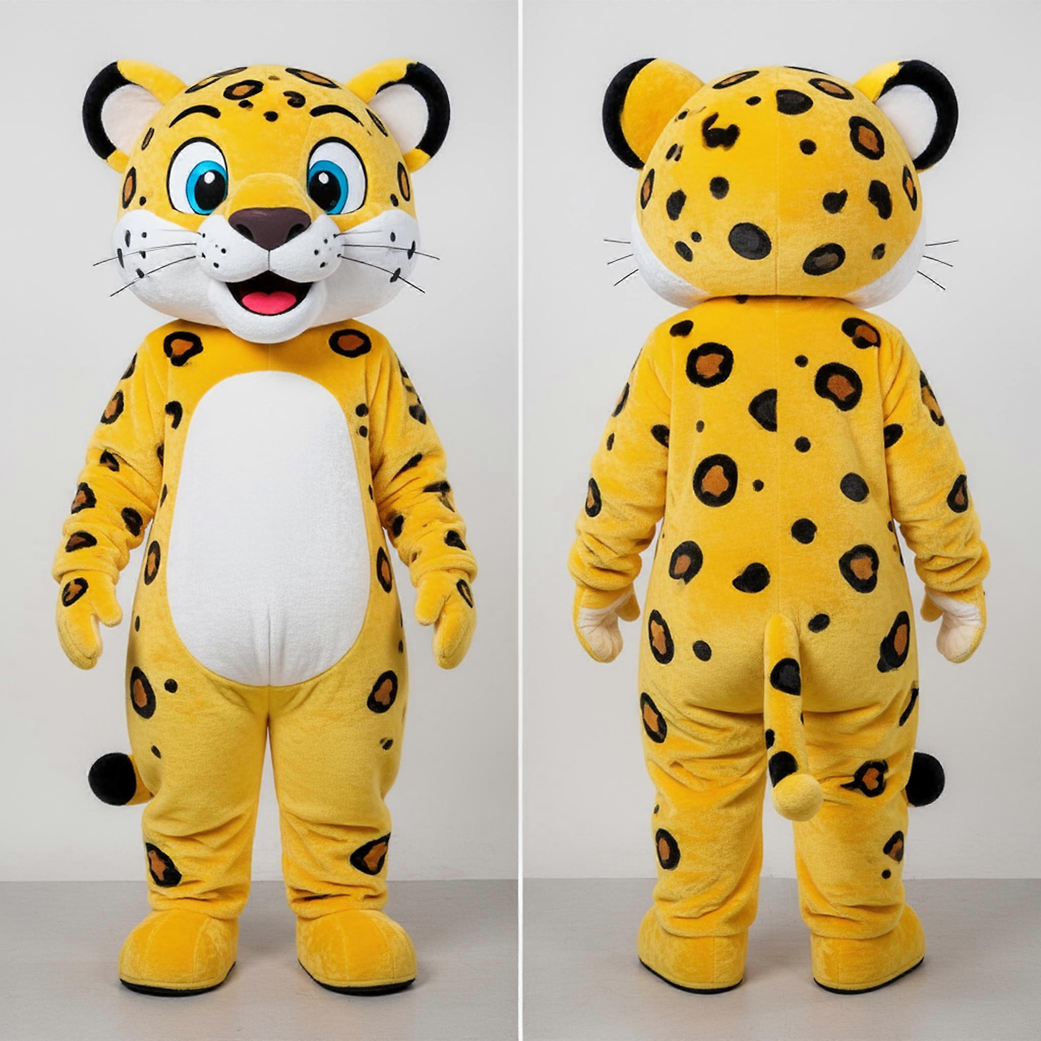 MASTICOT Yellow Sleek Smiling Jaguar Mascot