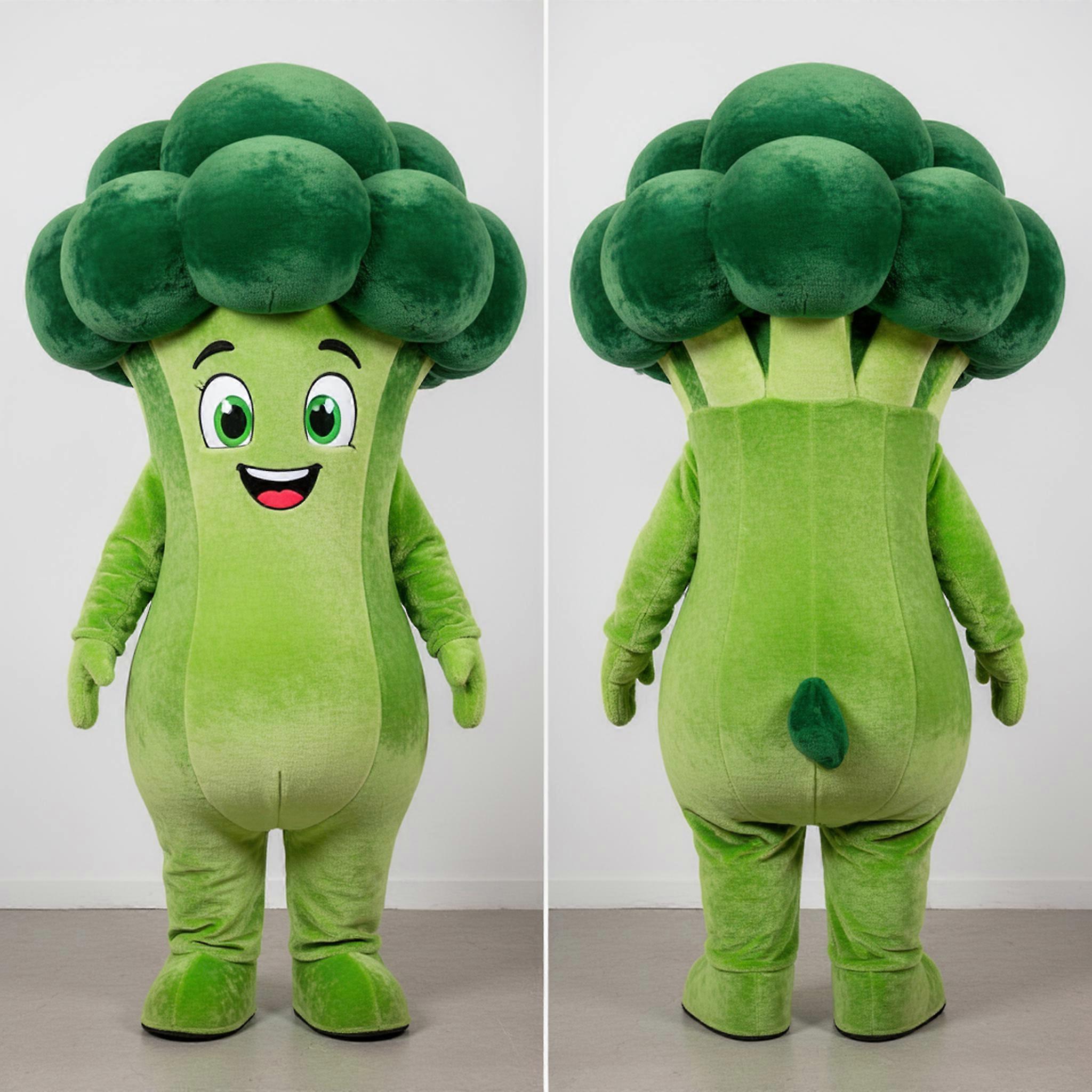 MASTICOT Lime Green Oversized Broccoli Mascot