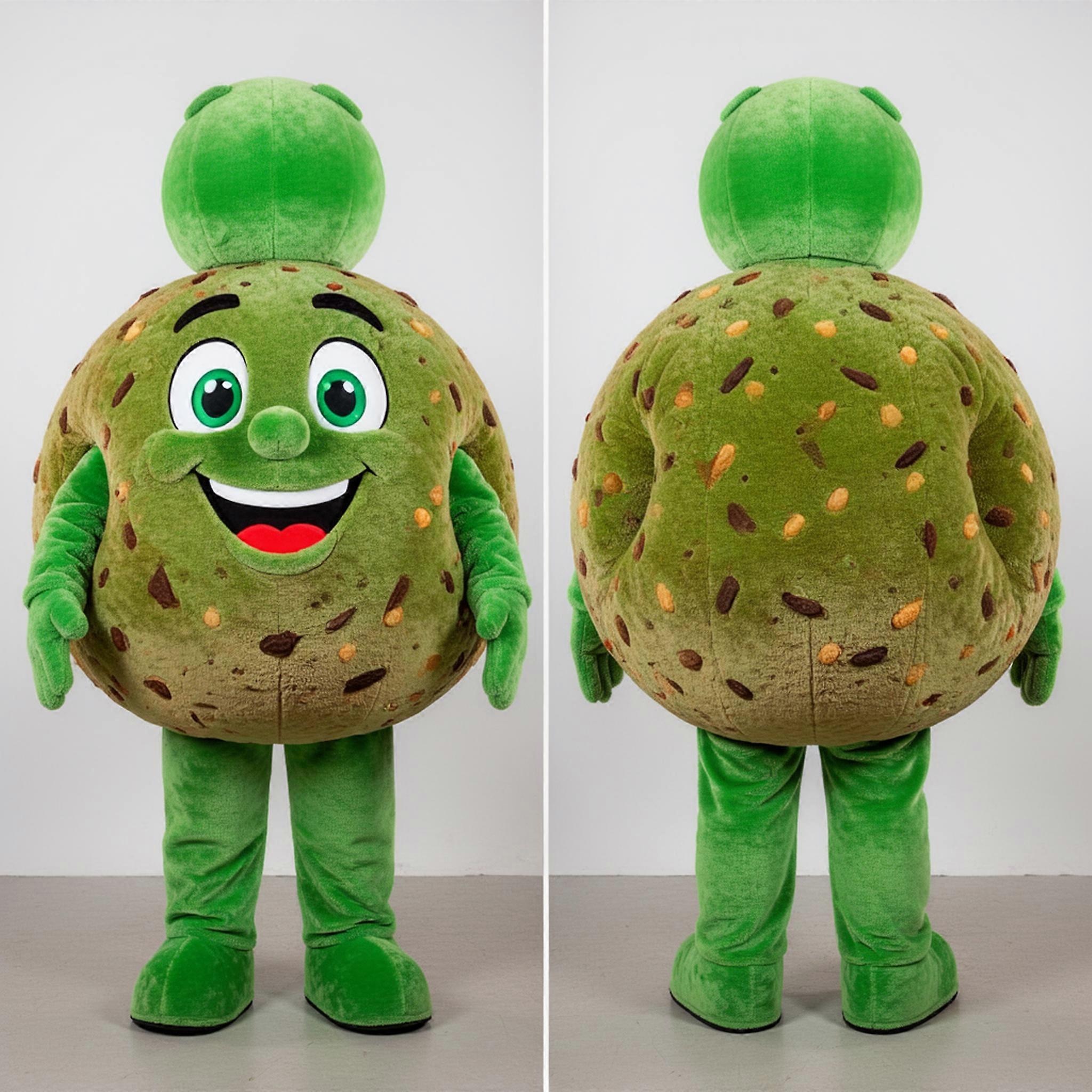 MASTICOT Vibrant Green Round Falafel Mascot