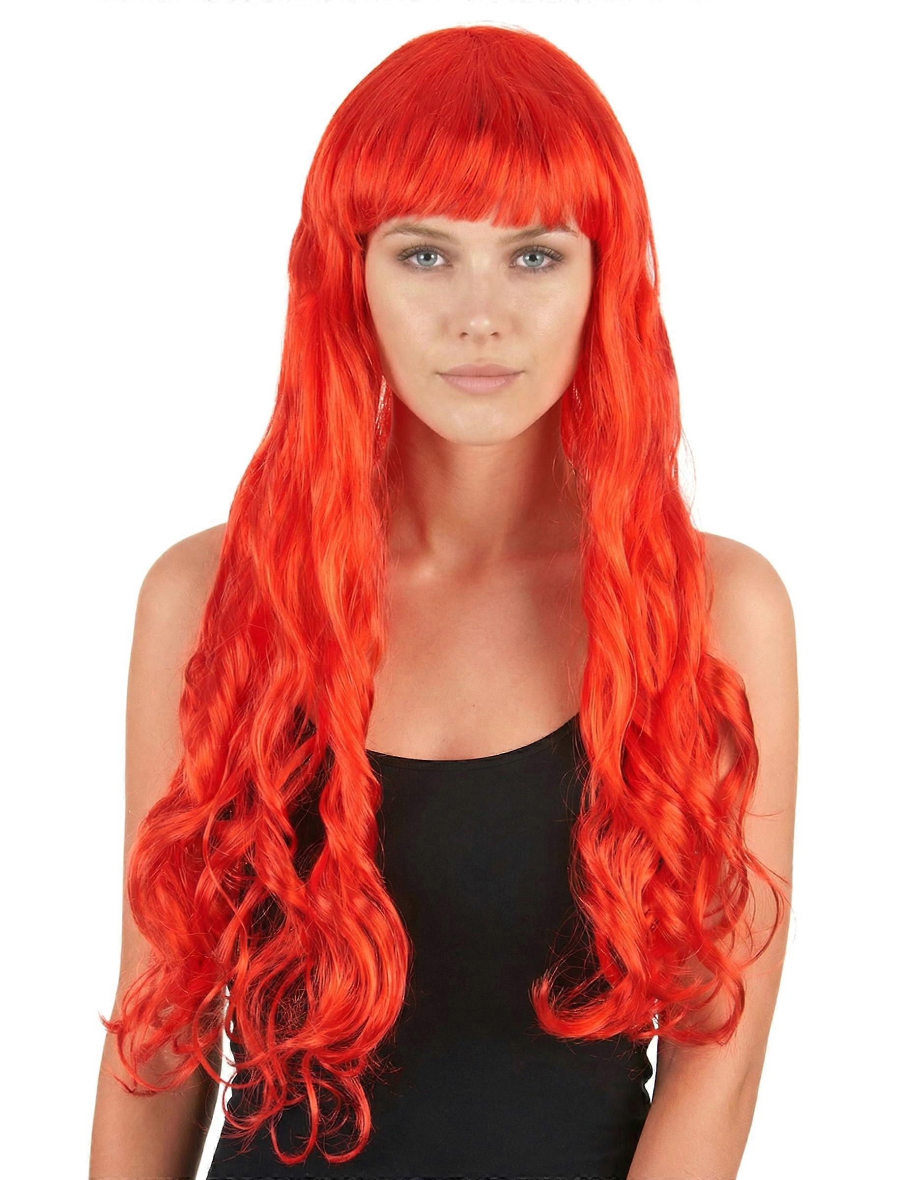 Women's long wavy red wig
