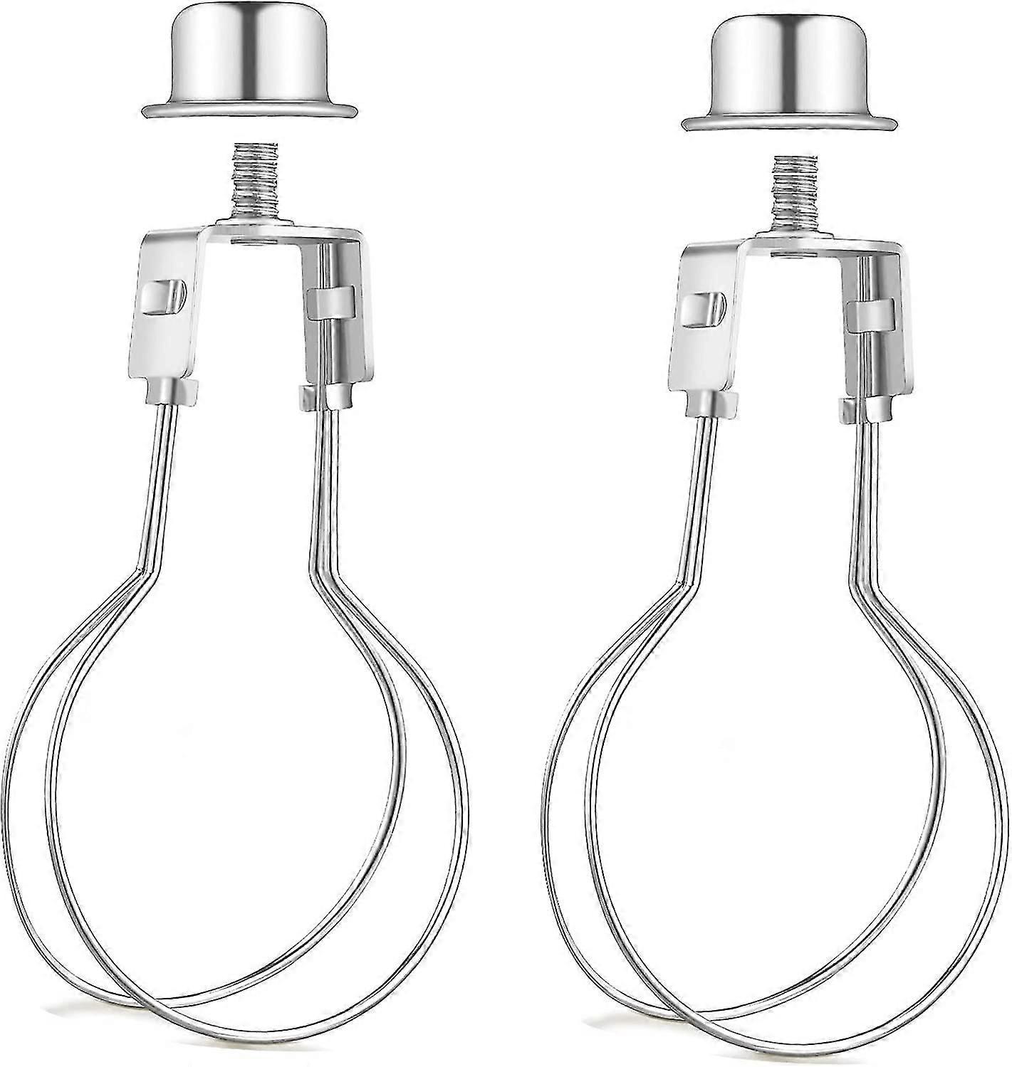 2 Pack Lamp Shade Harp Holder Adapter Kit (silver)