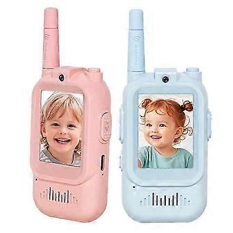 2pcs Video Walkie Talkies for Kids, Handheld 2 Pack Rechargeable Video Intercom Kids Walkies Talkies, Indoor Outdoor Toys for Family Games
