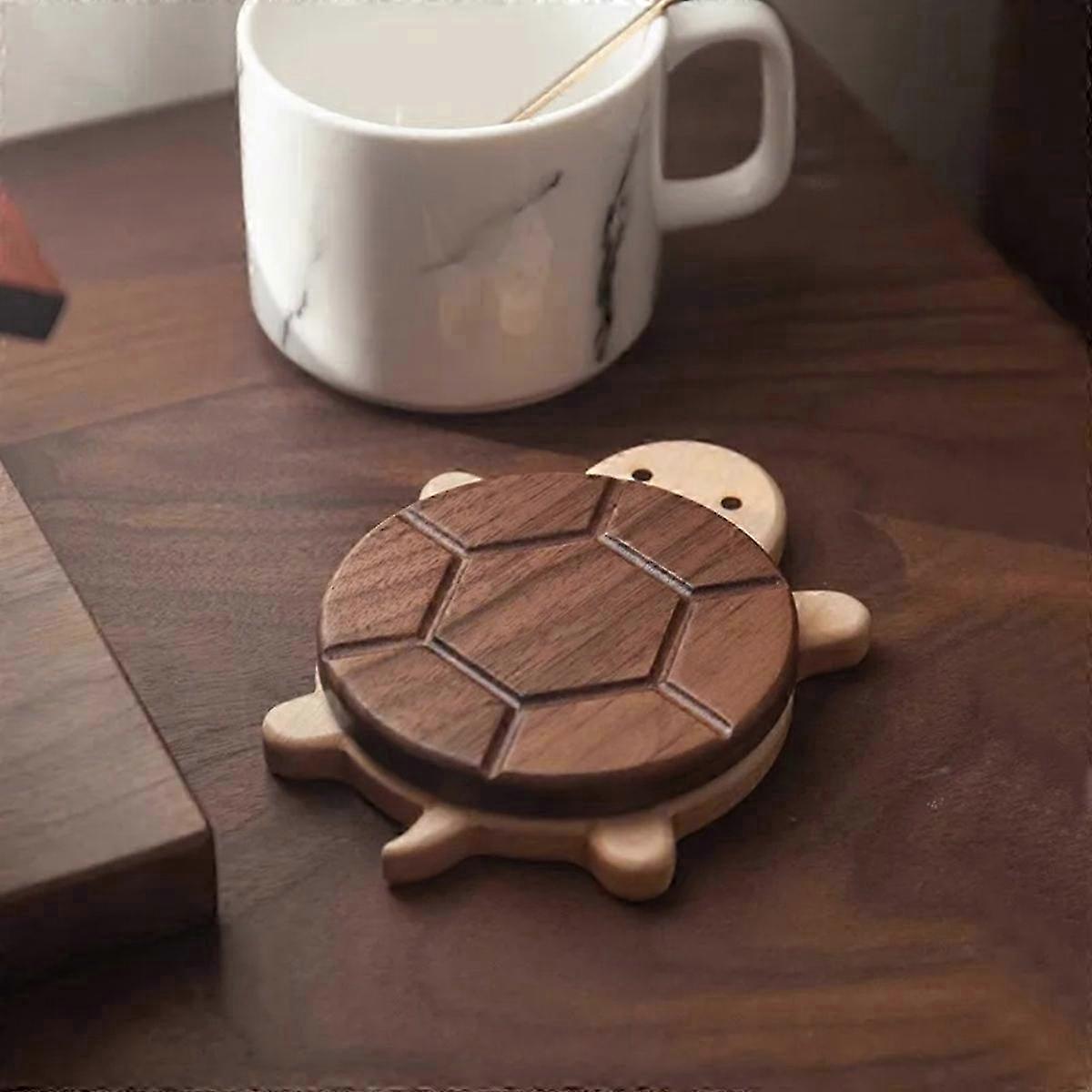 Solid Wood Insulation Mat Cute Turtle Shape Kettle Tea Coaster Tableware Anti-Scald Table Ornaments