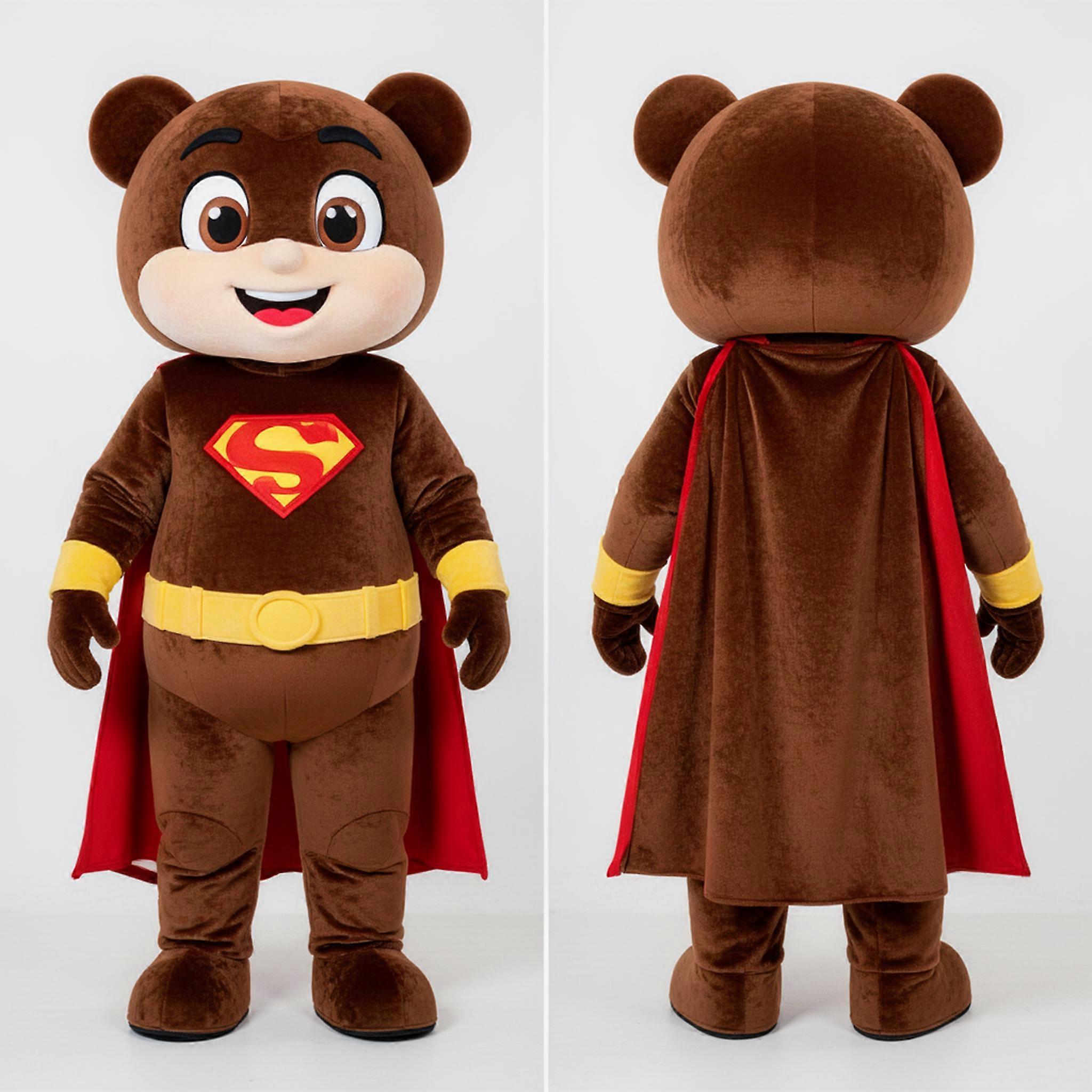 MASTICOT Chocolate Brown Friendly Superhero Mascot