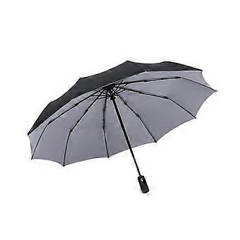 Automatic Windproof Umbrella for Men and Women, Double Layer Compact Travel Umbrella Gray