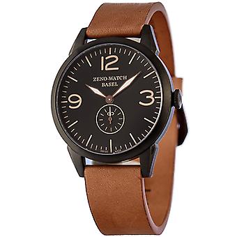 Zeno Vintage Swiss Quartz Analog Man Watch with Cowhide Bracelet 4772Q-BK-I1-6