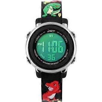 Kids Watches Digital Girl Watches ages 5-12 Sport Waterproof 3D Cute Cartoon Digital 7 Colors Lights Wrist Watch for Boys Girls Gifts black