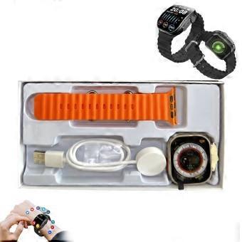 Smart Watch for Men, Waterproof Smartwatch with Heart Rate Monitor, Rugged Military C90 Orange