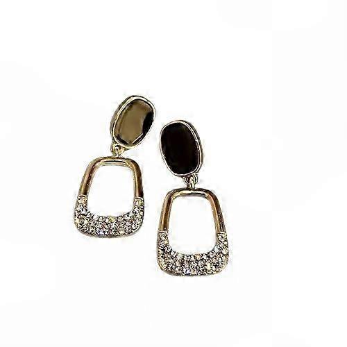 Women's Delicate Geometric Square Rhinestone Stud Earrings