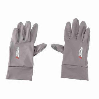 Cycling Gloves Soft Breathable Ice Silk UV Protection Sunscreen Full Finger Unisex Gloves for Driving Riding Sports Grey