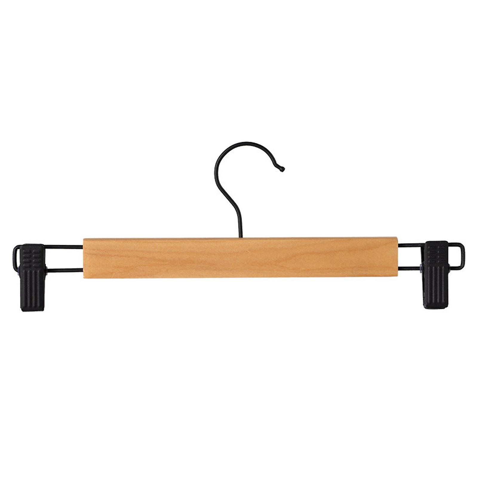 6pcs Pants Hanger Thickened Durable Wooden Windproof Hanger For Home Wardrobe Closet