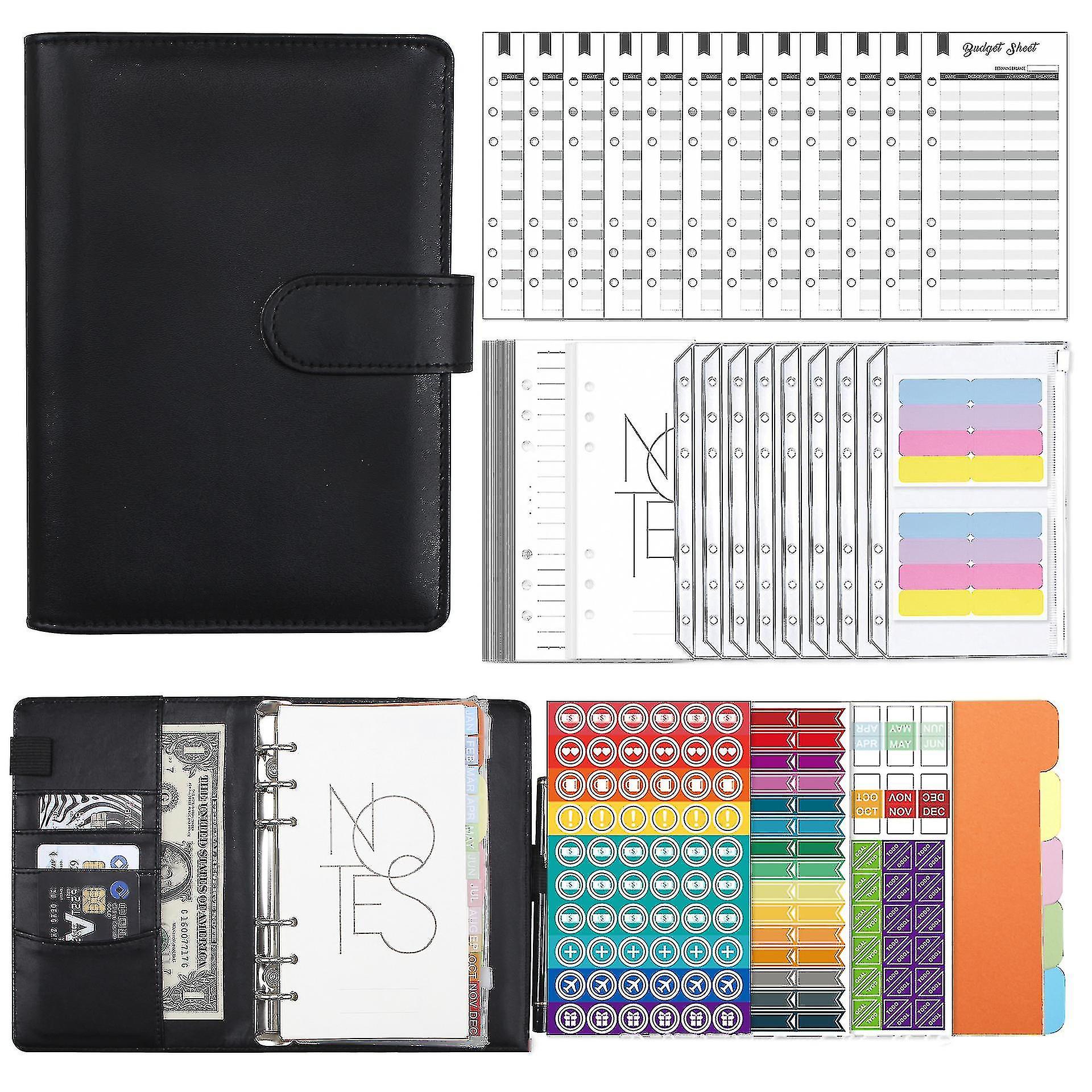 A6 Binder Budget Planner Notebook Home Cash Budget Envelopes System Pu Binder Set
