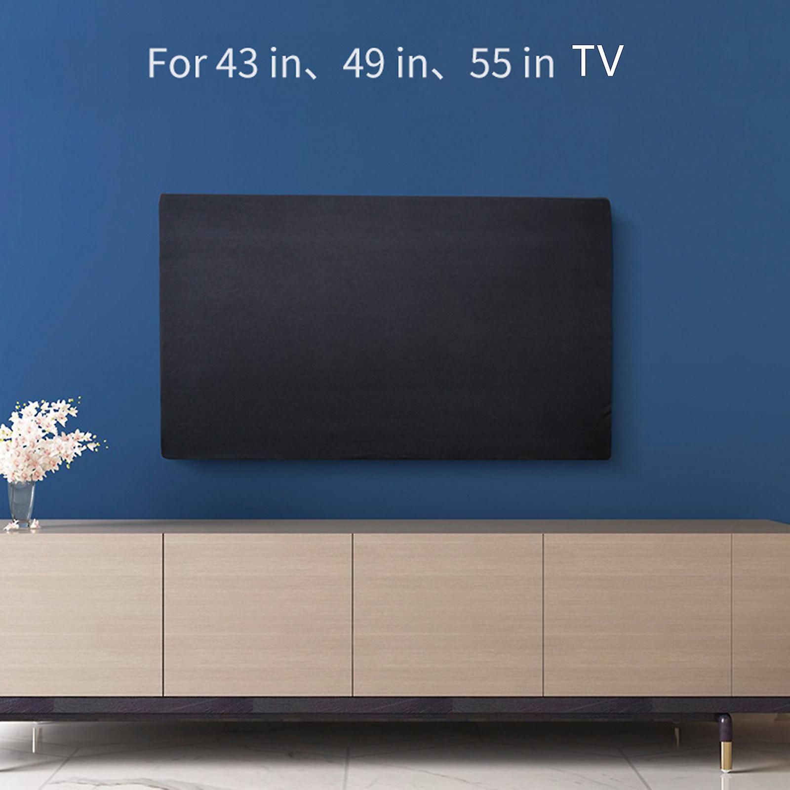 TXEsign TV-Abdeckung Aus Lycra – Für 55-Zoll-Fernseher, Staubdicht, Waschbar, Mit Clips, Schwarz