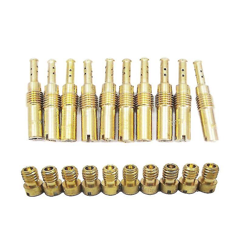 10pcs Carburetor Main Jet Kit & 10pcs Slow/pilot Jet For Pwk Oko Cvk Pwm Nsr Ksr Pwm Motorcycle Car