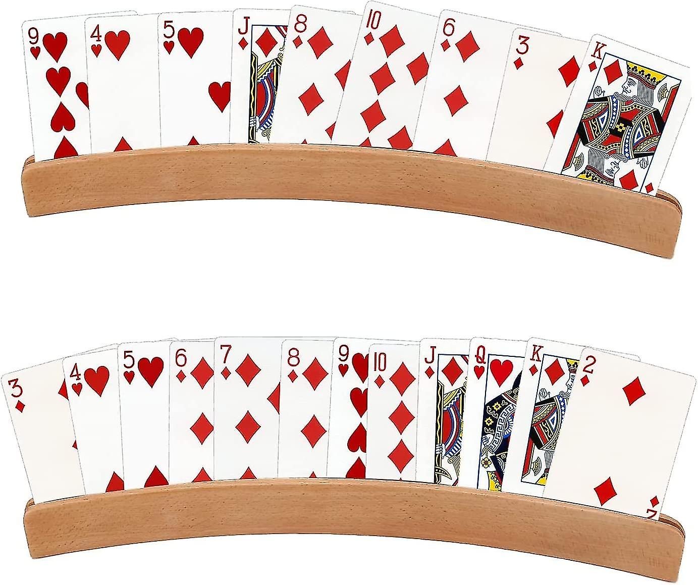 حامل بطاقة اللعب ، حامل بطاقة خشبية منحني الشكل