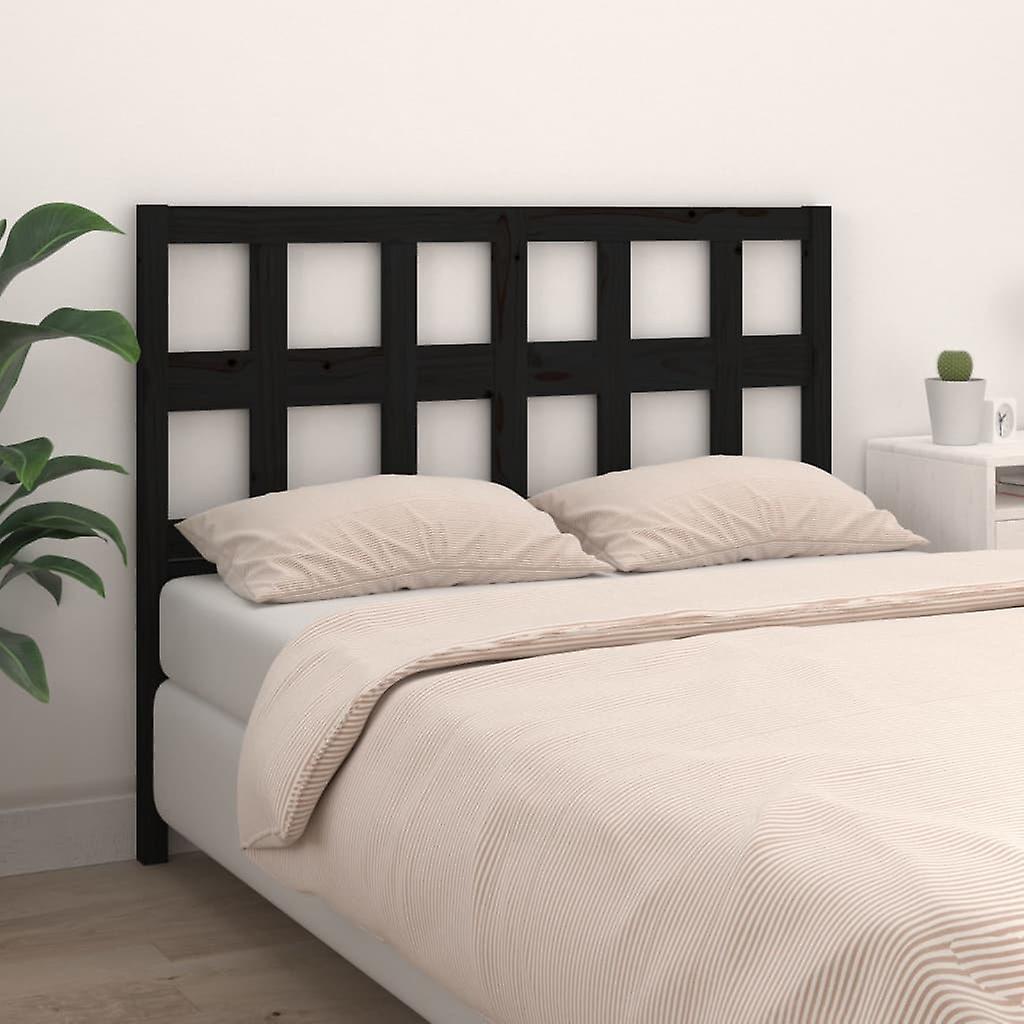 Headboard Black 165.5x4x100 cm Solid Pine Wood