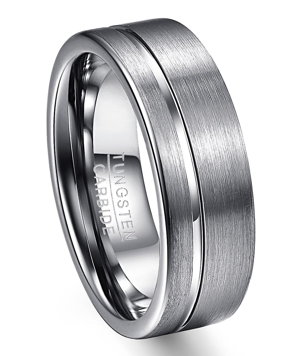 8mm Width Men's Tungsten Carbide Steel Ring