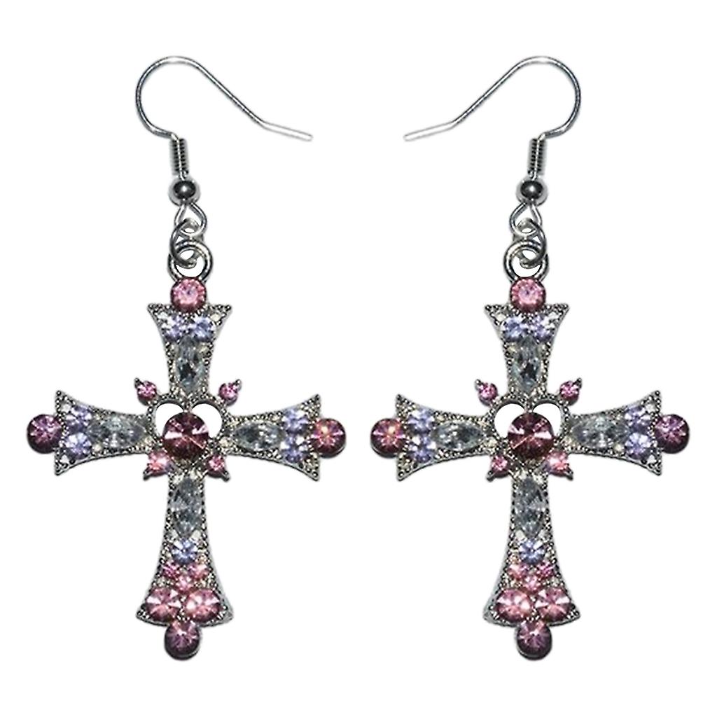 Gothique Punk Cross Shape Dangle Drop Boucles d’oreilles Boucles d’oreilles gothiques Bijoux de mode