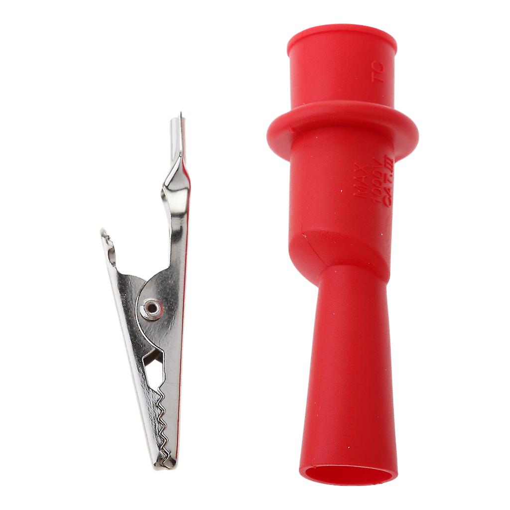 Insulation Metal Alligator Clips Electric Test Accessories red