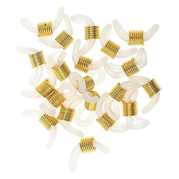 3x20Pcs Eyeglass Spectacle Chain Strap Holder Loop Ends Clear Rubber  Gold
