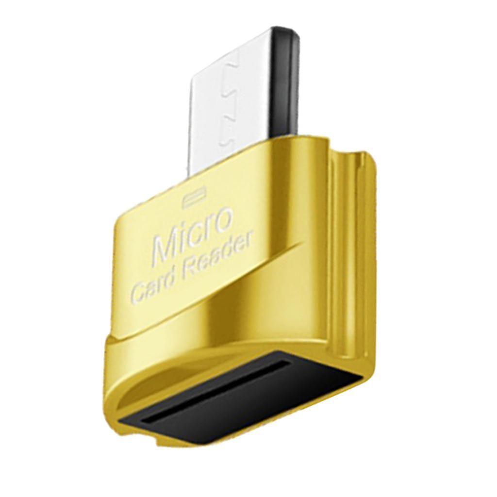 Portable Micro USB Card Reader SD OTG Adapter Memory Card Reader Golden