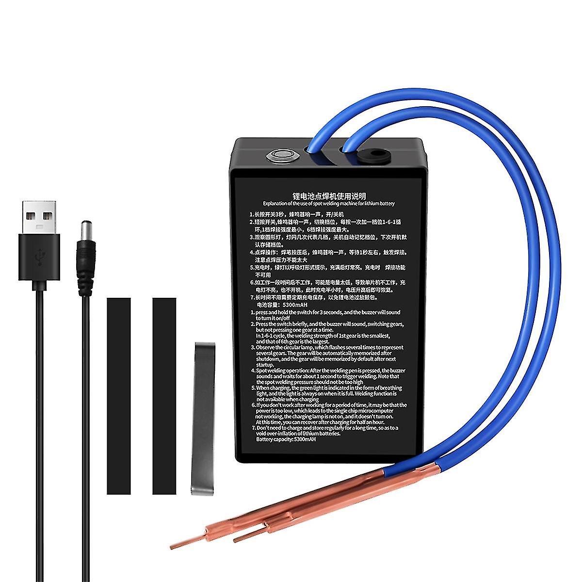 Mini Hand- Spot Welder 0.1-0.15mm 5300mah 6-gear Adjustable 10awg For 18650 Lithium Battery Spot We