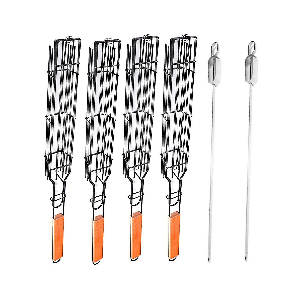 6pcs barbecue grilling basket in acciaio inossidabile barbecue grill basket strumenti griglia rete per verdure di pesce