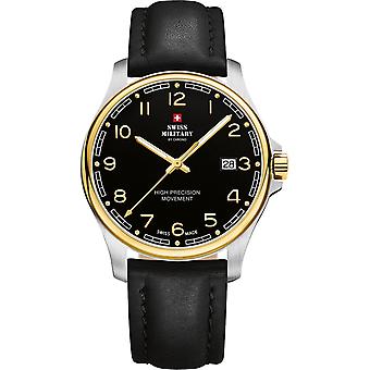 Polshorloge rond met lederen band Herenhorloge Analoog Kwarts met Koeienhuid Armband SM30200.27