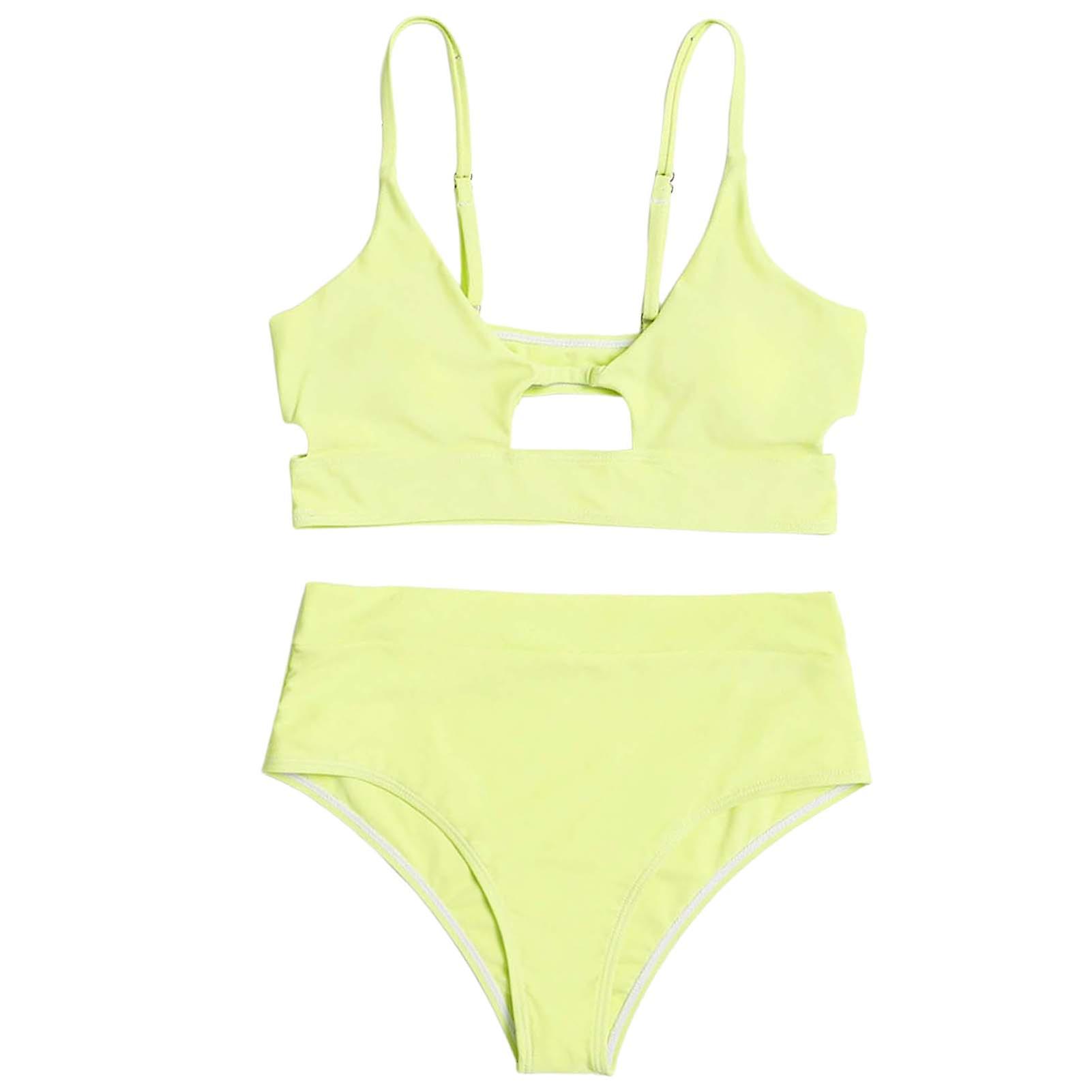 Women's Tropical Two-piece Bikini Set Breathable Fabric Plus Size High Waisted Design Suitable For Spa Honeymoon Cruise
