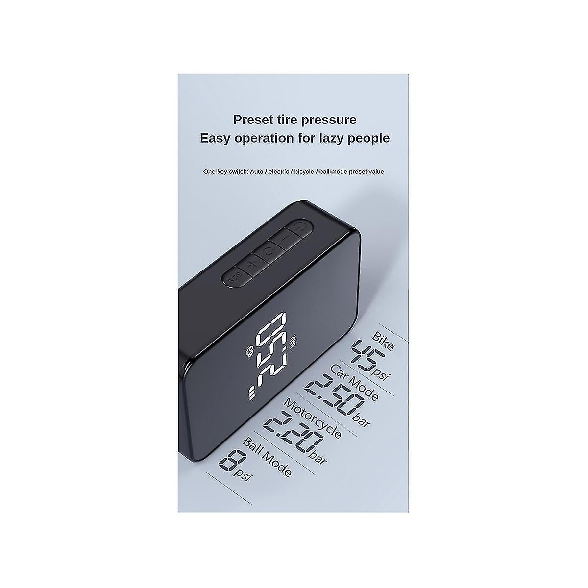 Recharable Pump With Big Screen Electric Wireless Portable Tire Pump Compressor For