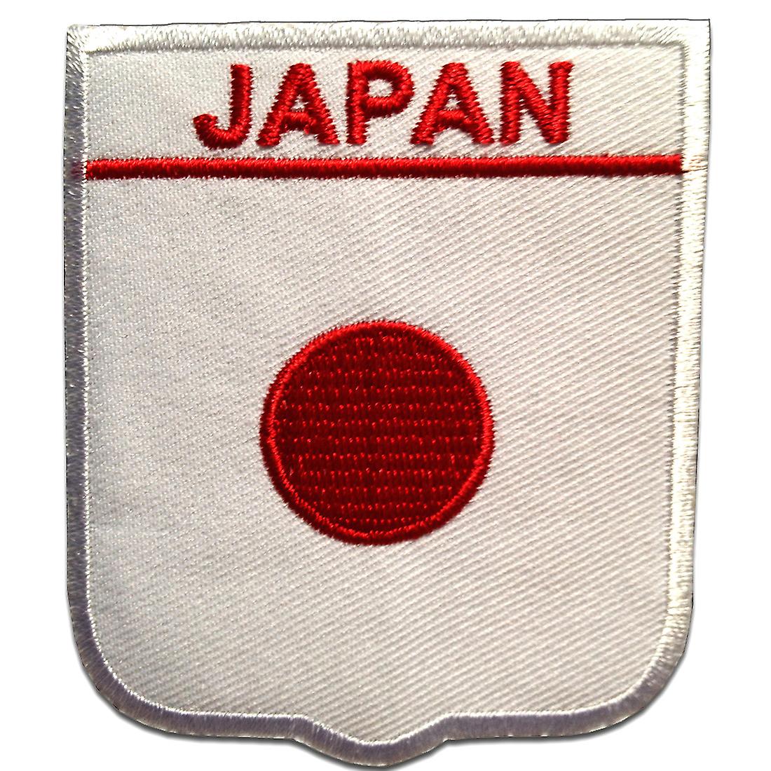 Patch / Iron-on patch - Japan flag flag - white - 6.5 x 7.5 cm - patch patch