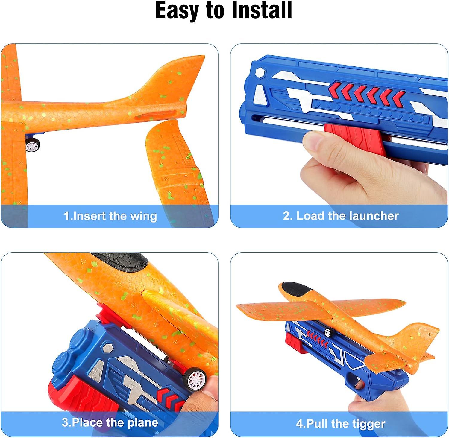 Rocket Toy, Foam Glider Airplane with Catapult, Indoor. Kids toy.