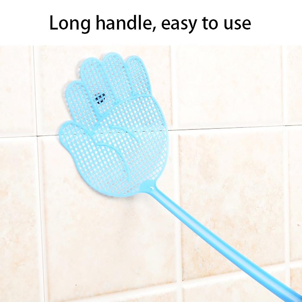 6PCS Multi Colors Plastic Long Handle Fly Swatter Anti Pest Tool