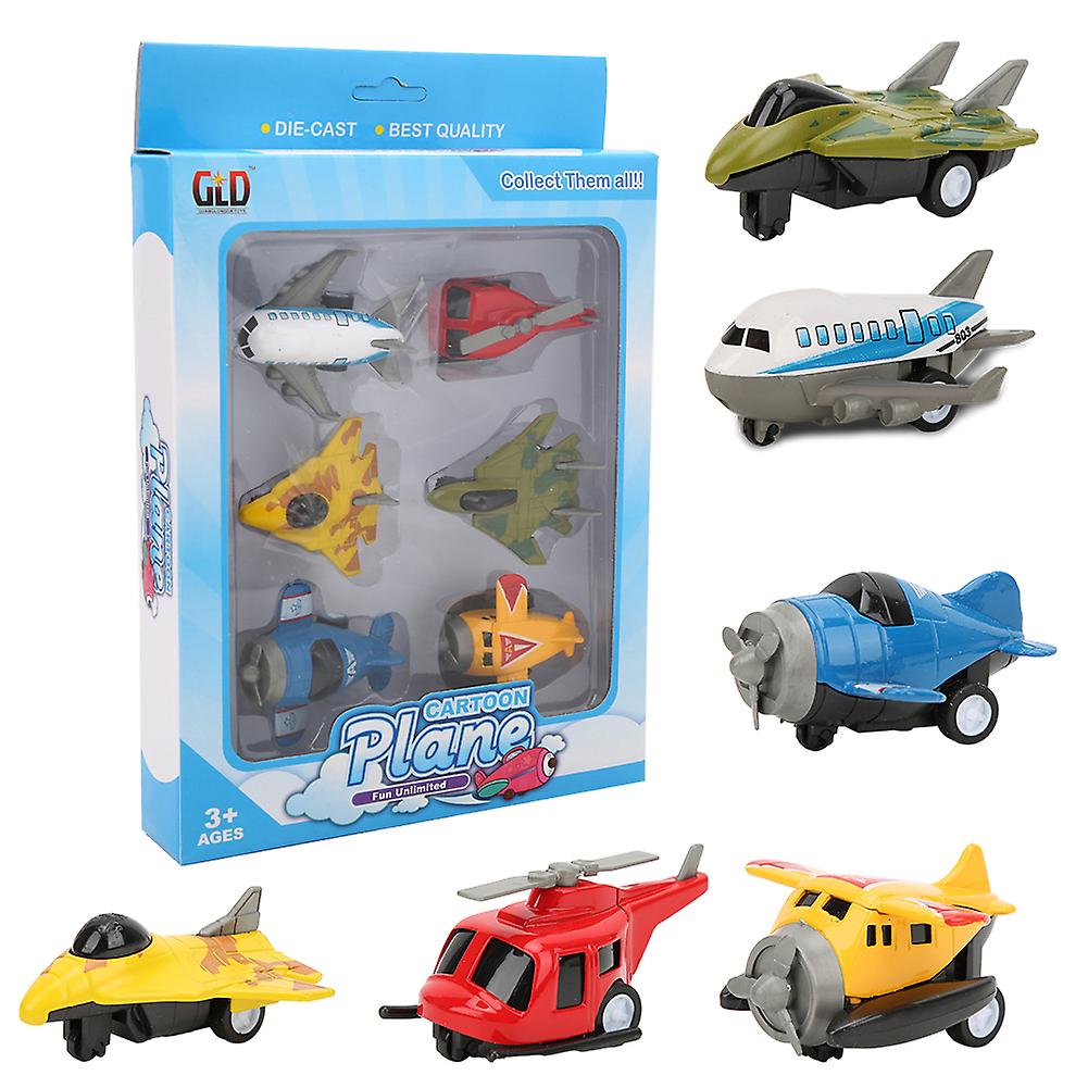 Mini Stimulation Alloy Plane Model Set Pull Back Toy Aircraft for Children Kid Gift