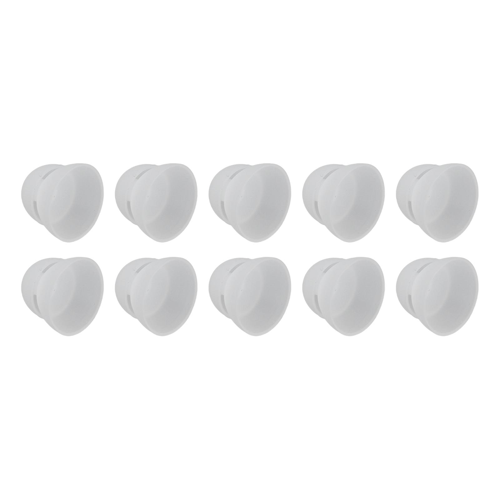 10 Pack 12mm/0.5in Hearing Aid Domes, Double Layer, Soft Silicone, Washable, Removable, Anti-Static, White