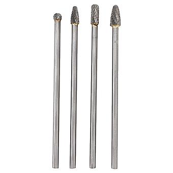 4-teiliges 6-mm-Drehfräser-Set aus Wolframstahl und Hartmetall, passend für Rotationswerkzeuge, hohe Effizienz, geeignet für Autoreparaturen und mehr
