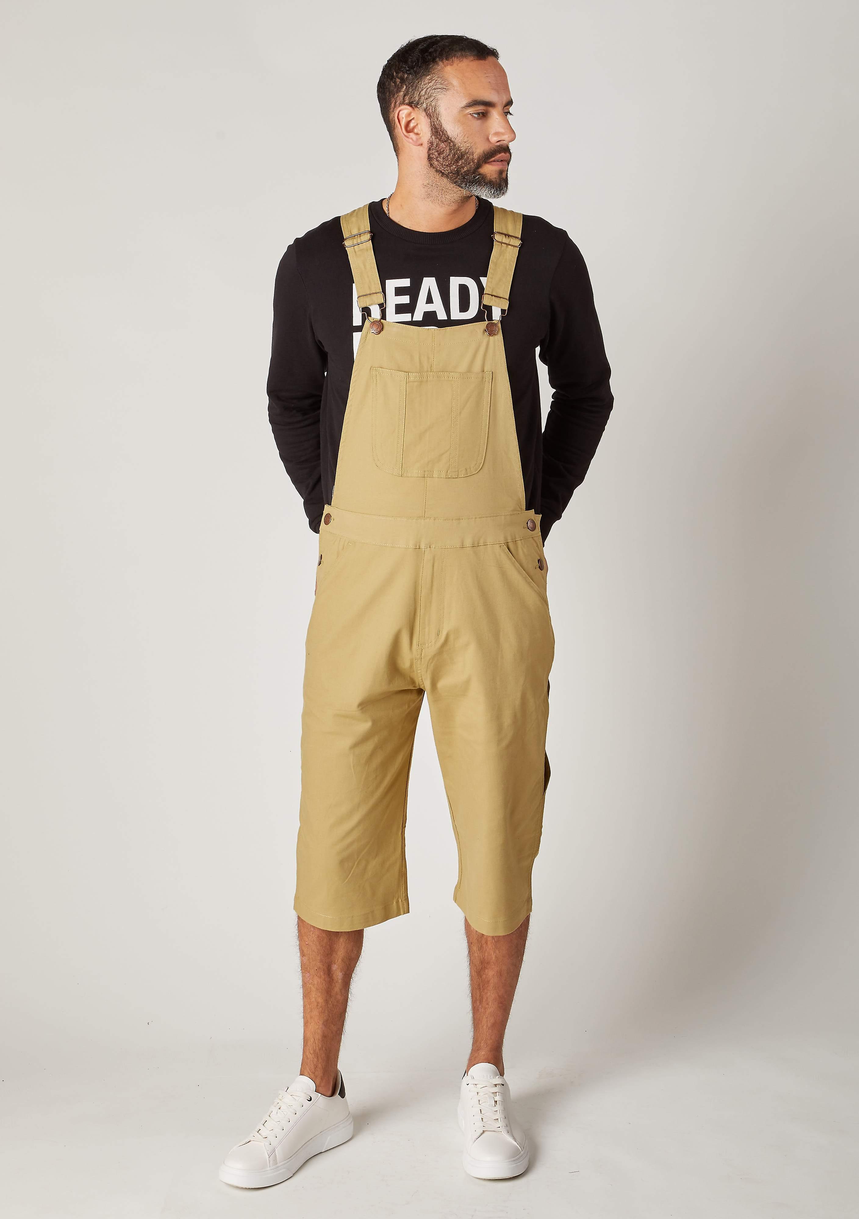cotton dungaree shorts