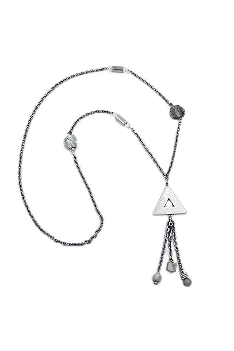 Necklace Grey-silver Chrome 95cm - Gl02589