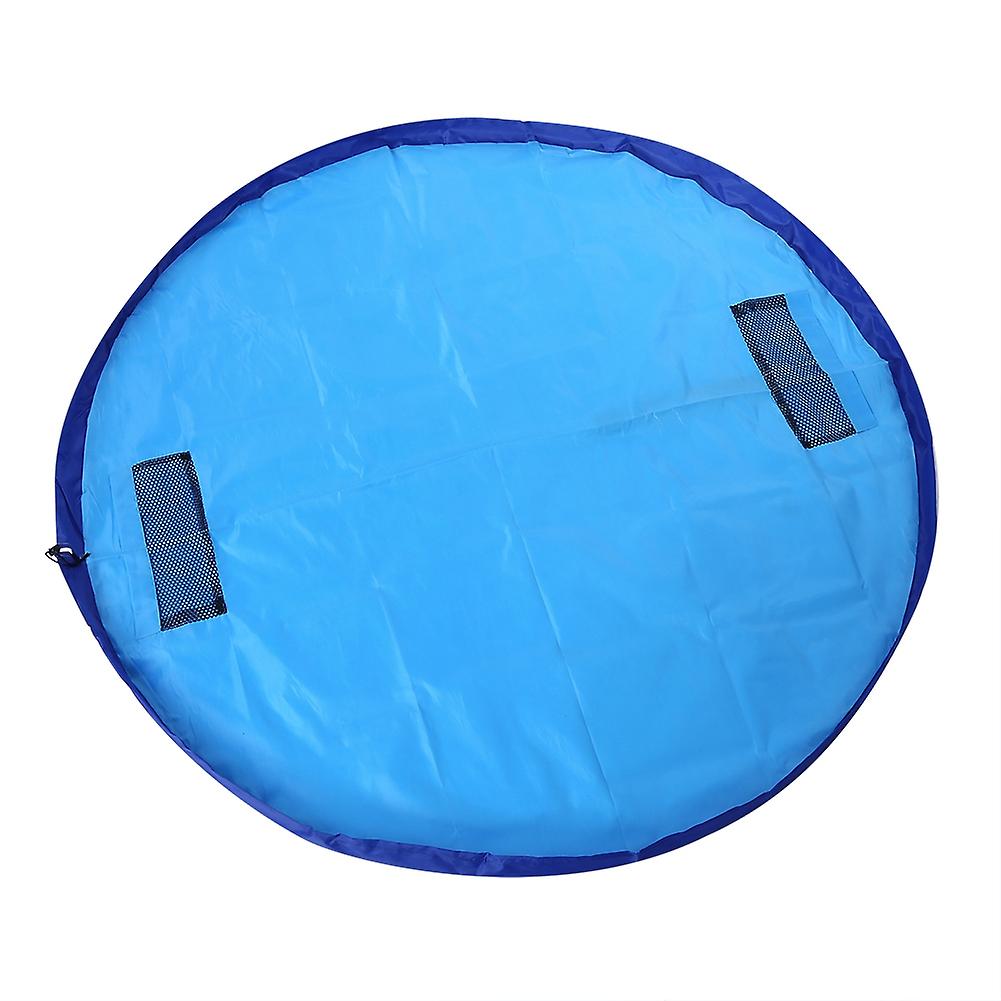 Multifunctional Portable Hanging Toy Organizer Storage Bag Play Mat for Kid Child(Blue)