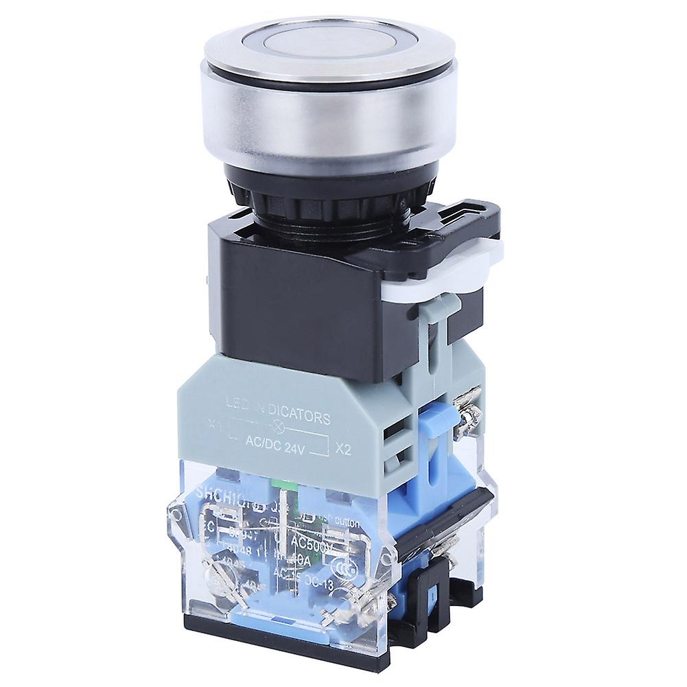 Industrial Push Button Switch with Blue Light 30mm Installation Diameter GQ38 AC/DC24VReset