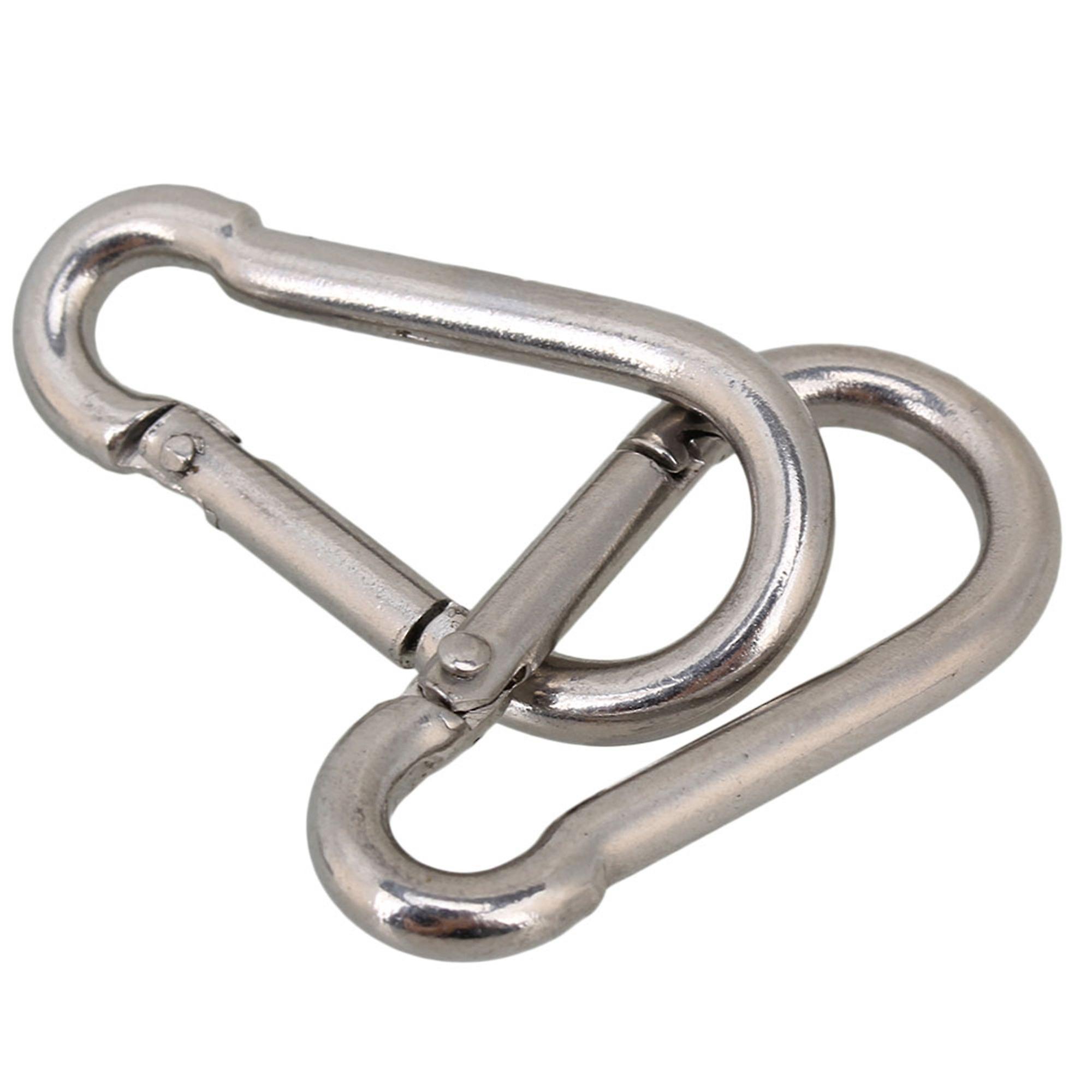 25x Multifunctional Spring Snap Quick Link Lock Carabiner Stainless M4 40mm