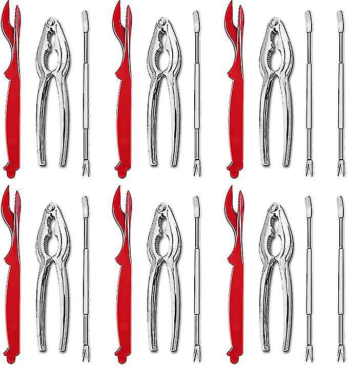 20 Pcs Seafood Tools Set Including 8 Forks, 6 Crab Crackers And 6 Lobster Shellers