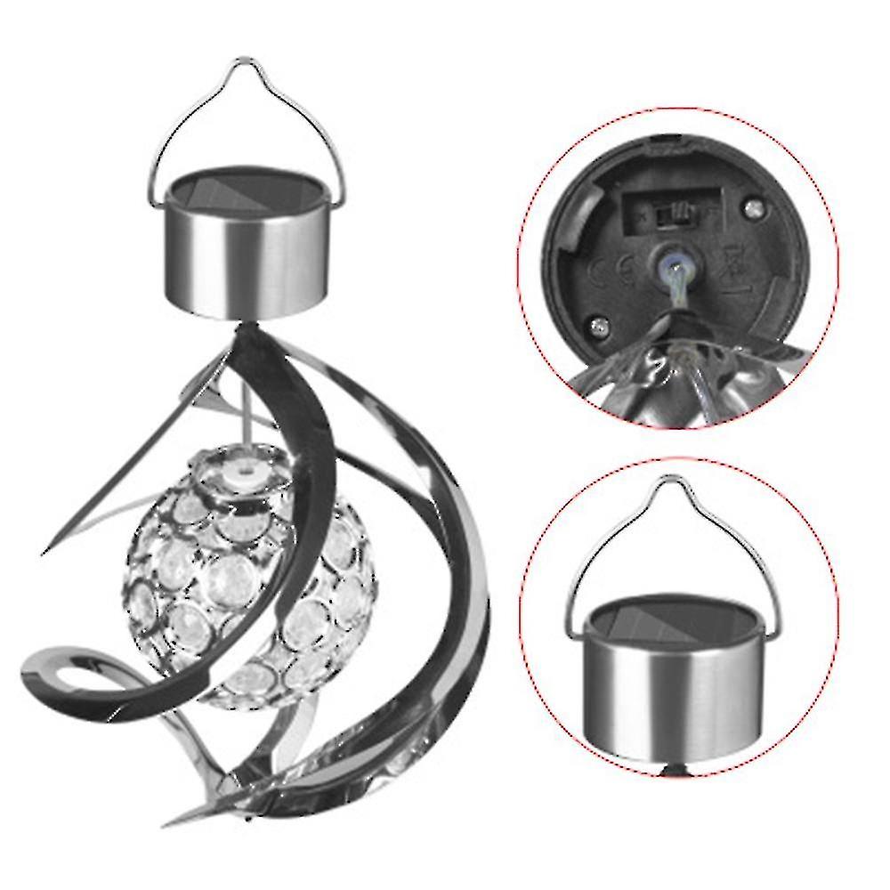 Solar Wind Chime Colour Changing Hanging Wind Light Waterproof Spiral