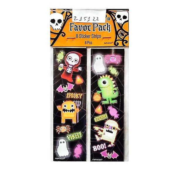 Amscan Spooky Yikes! & Eeekk! Boo! Stripe Stickers (Pack of 8)